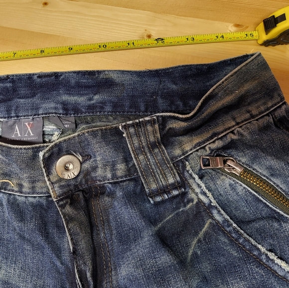 Armani Exchange Distressed Cargo Jeans 30Wx28L Blue - Picture 13 of 16